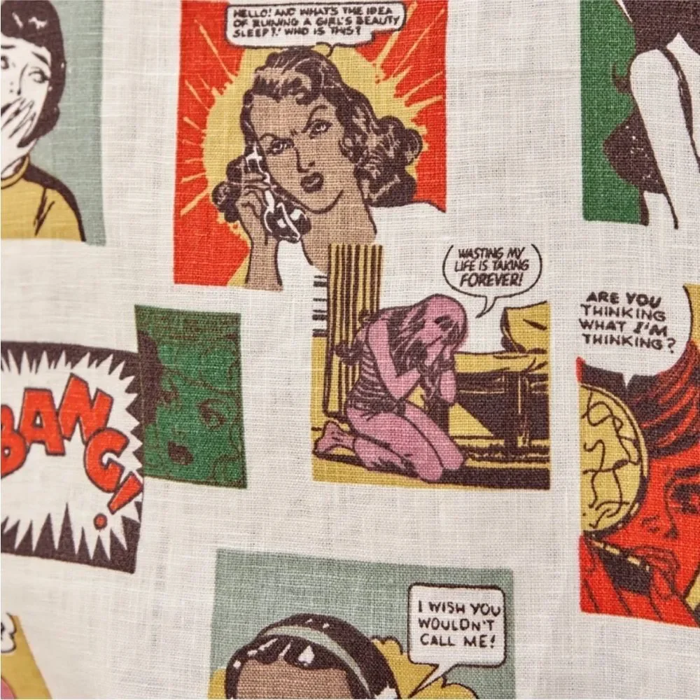 Reformation Comic Print linen Mini Skirt - Multicolor, US4